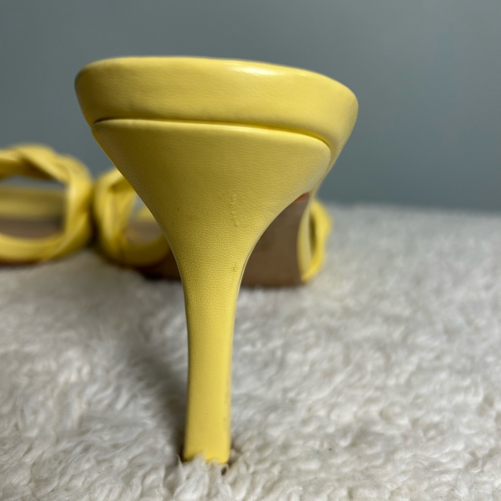 TORGEIS Maraca Open Toe Heels Yellow Braided Size 10 - Picture 11 of 15